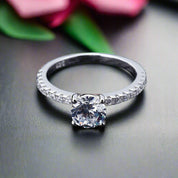 14k White Gold 3.0 Ct Diamond Engagement Ring-Evani Naomi Jewelry