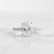 14k White Gold 3.0 Ct Oval Cut Engagement Ring - Evani Naomi Jewelry
