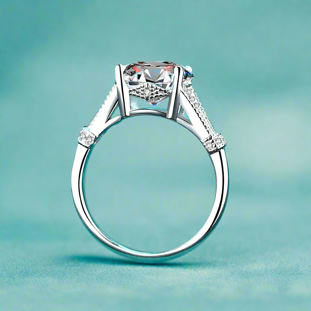 14k White Gold 3.0 Ct Oval Diamond Engagement Ring-Evani Naomi Jewelry