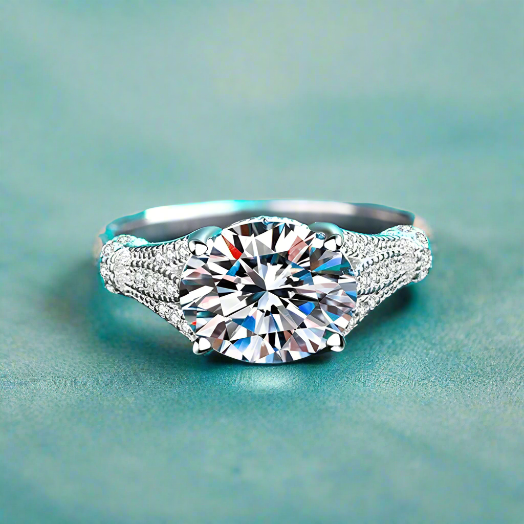 14k White Gold 3.0 Ct Oval Diamond Engagement Ring-Evani Naomi Jewelry