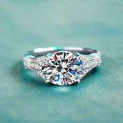 14k White Gold 3.0 Ct Oval Diamond Engagement Ring-Evani Naomi Jewelry