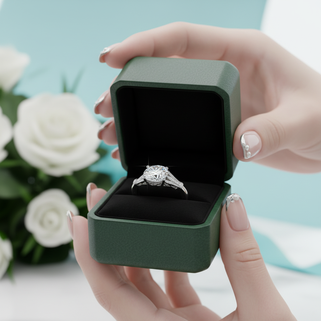 14k White Gold 3.0 Ct Oval Diamond OptionEngagement Ring - Evani Naomi Jewelry