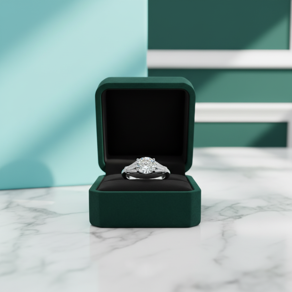 14k White Gold 3.0 Ct Oval Diamond OptionEngagement Ring - Evani Naomi Jewelry