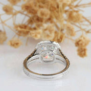 14k White Gold 3.0 Ct Round Halo Engagement Ring-Evani Naomi Jewelry