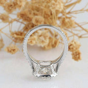 14k White Gold 3.0 Ct Round Halo Engagement Ring-Evani Naomi Jewelry