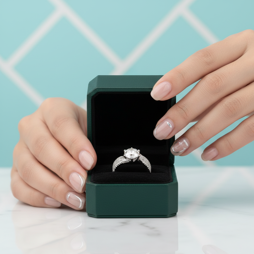 14K White Gold 3ct Full Diamond OptionRing - Evani Naomi Jewelry