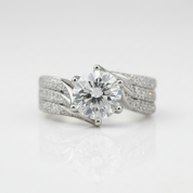14K White Gold 3ct Full Diamond OptionRing - Evani Naomi Jewelry