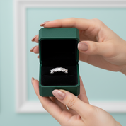 14k White Gold 4.0 Ctw Asscher Cut Diamond Option Half Eternity Wedding Band - Evani Naomi Jewelry
