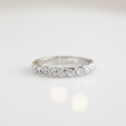 14k White Gold Half Eternity Diamond Option Wedding Band - Evani Naomi Jewelry
