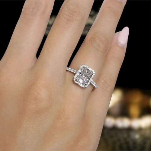 14k White Gold Radiant Cut Diamond Engagement Ring-Evani Naomi Jewelry