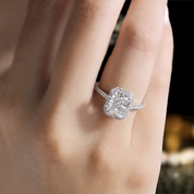 14k White Gold Radiant Cut Diamond Engagement Ring-Evani Naomi Jewelry