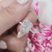 14k White Gold Radiant Cut Diamond Engagement Ring-Evani Naomi Jewelry