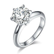 14k White Gold Round Cut Diamond Engagement Ring-Evani Naomi Jewelry
