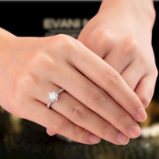 14k White Gold Round Cut Diamond Engagement Ring-Evani Naomi Jewelry