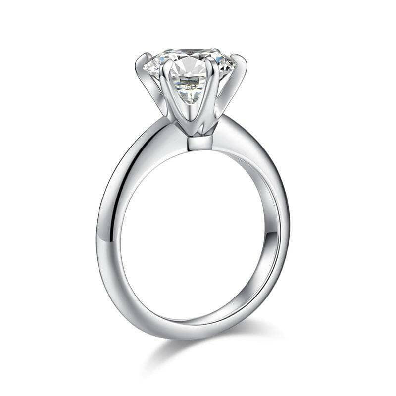 14k White Gold Round Cut Diamond Engagement Ring-Evani Naomi Jewelry
