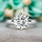 14k White Gold Round Cut Diamond Engagement Ring-Evani Naomi Jewelry