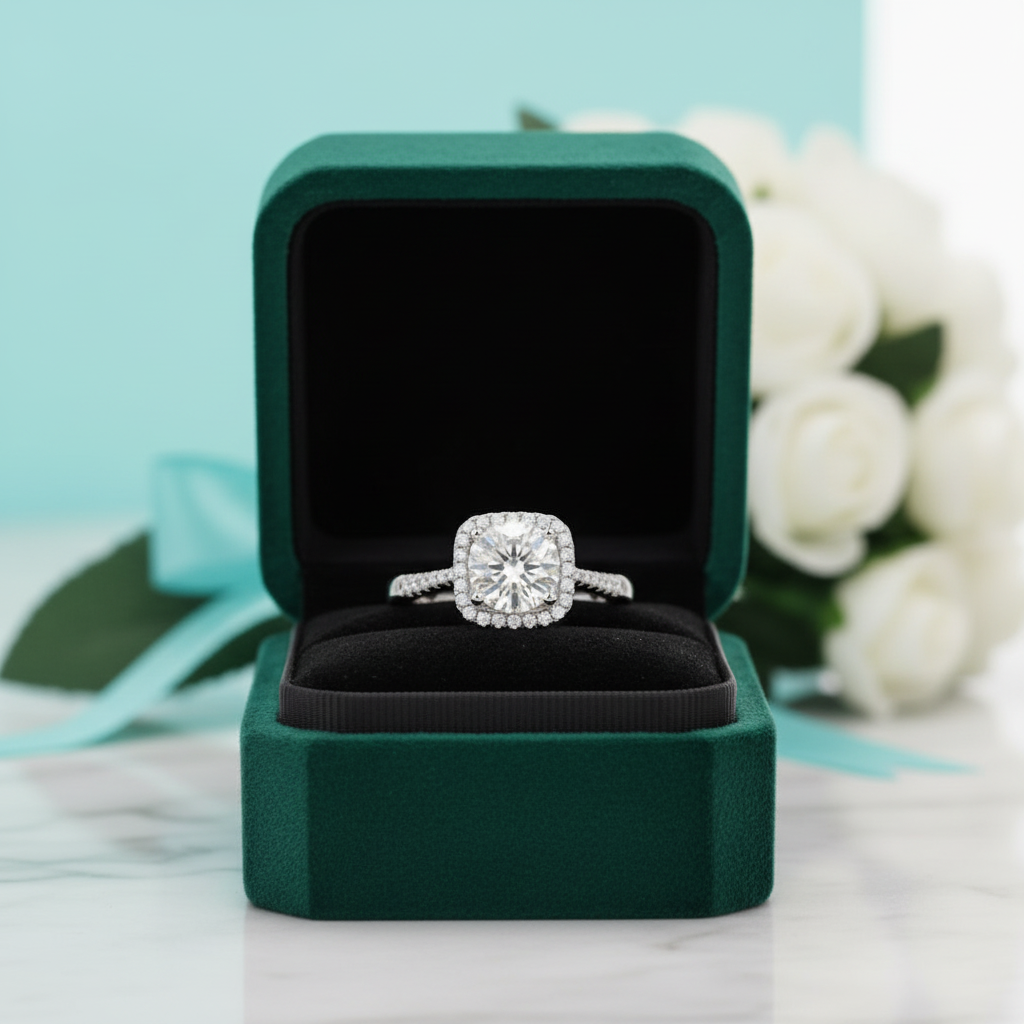 14k White Gold Round Diamond OptionEngagement Ring - Evani Naomi Jewelry
