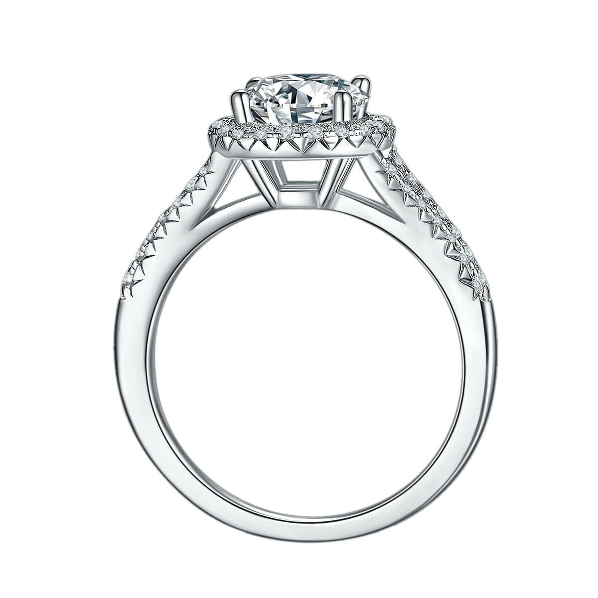 14k White Gold Split Shank Engagement Ring-Evani Naomi Jewelry