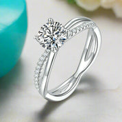 14k White Gold Twist Promise Ring-Evani Naomi Jewelry