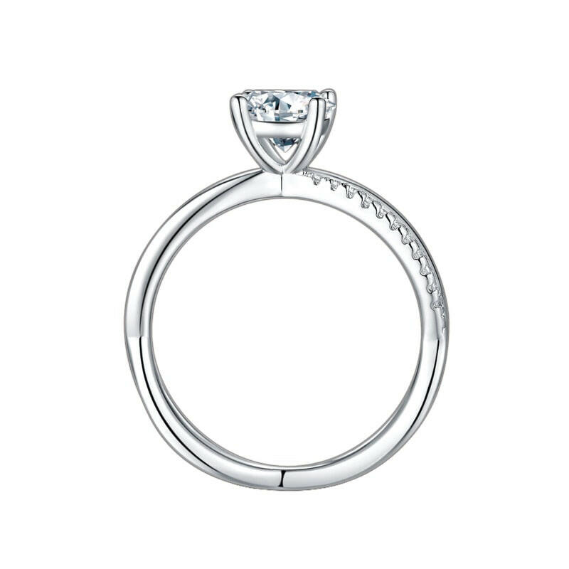 14k White Gold Twist Promise Ring-Evani Naomi Jewelry