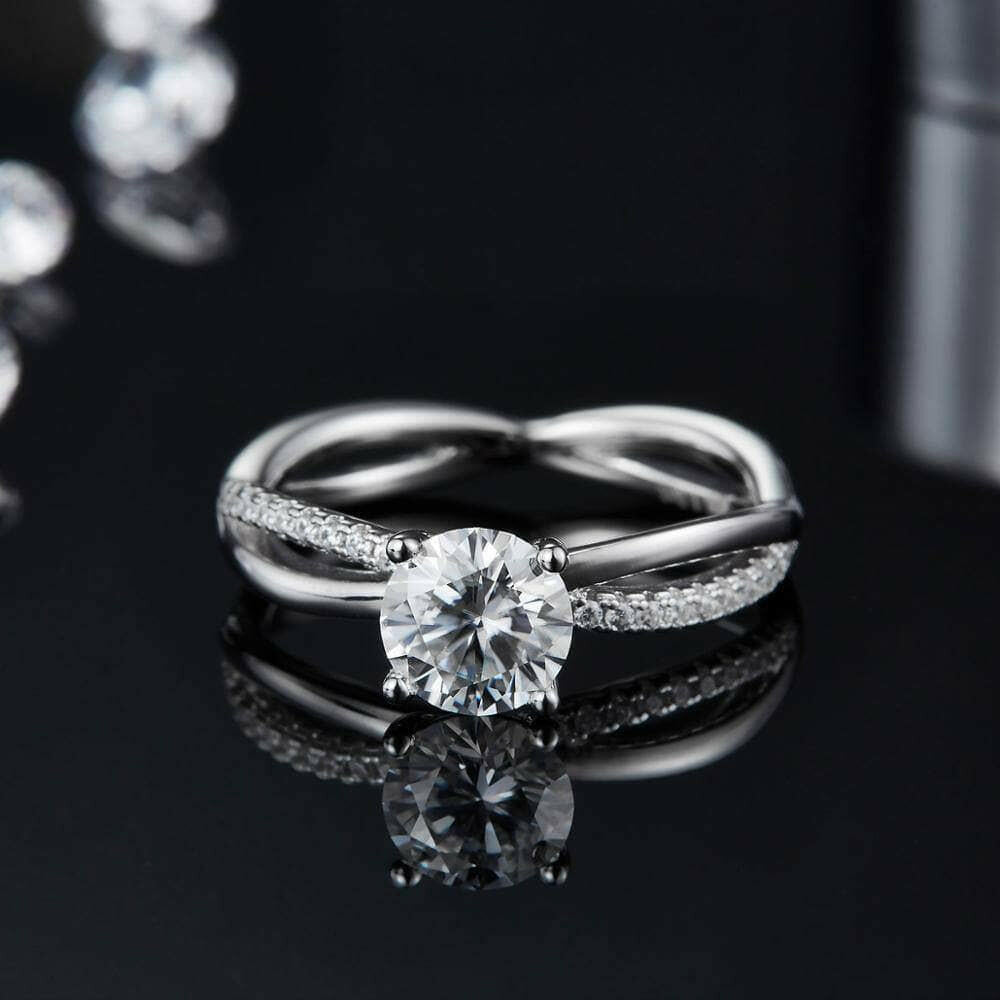 14k White Gold Twist Promise Ring-Evani Naomi Jewelry