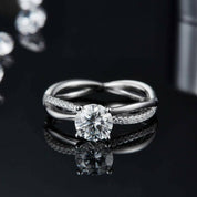 14k White Gold Twist Promise Ring-Evani Naomi Jewelry