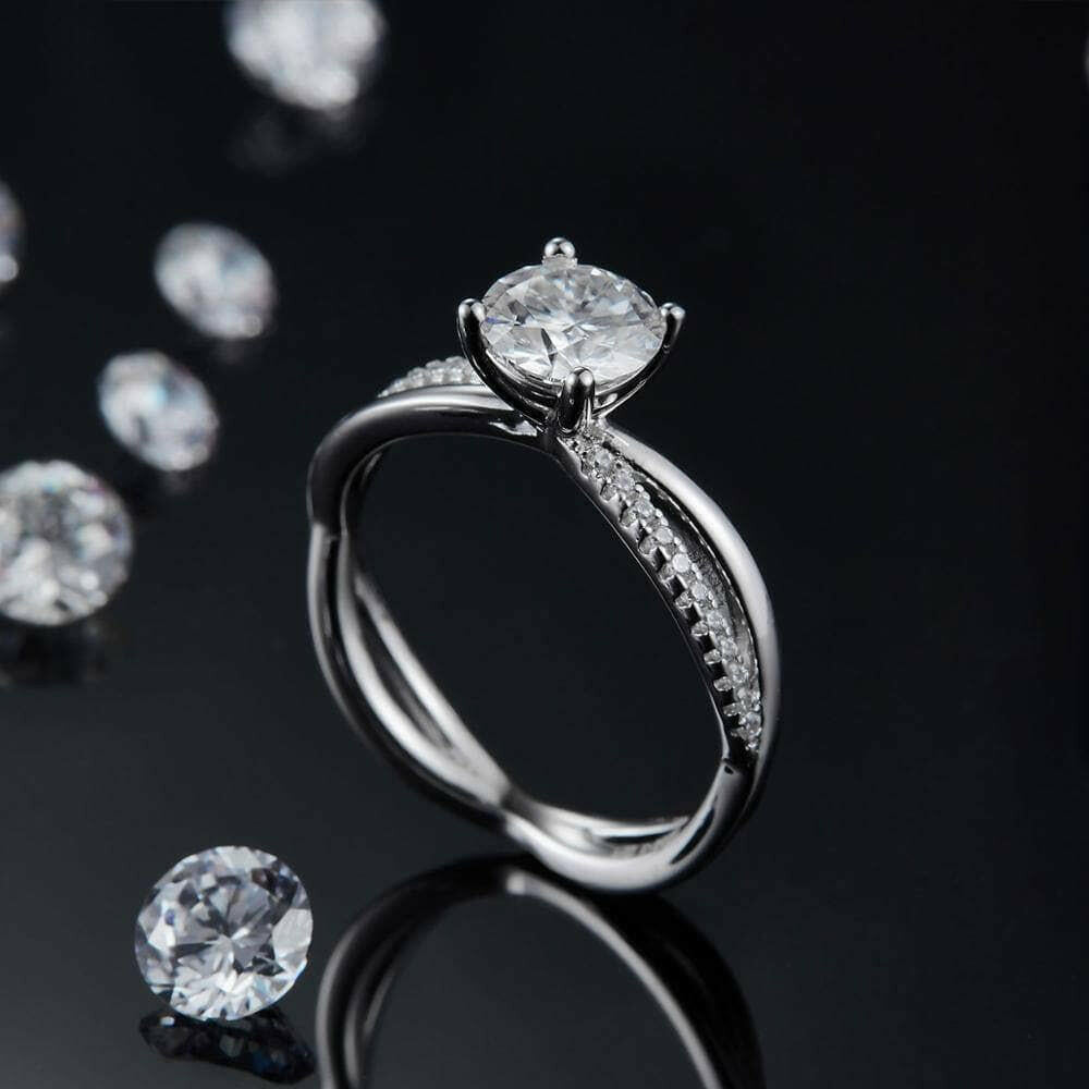 14k White Gold Twist Promise Ring-Evani Naomi Jewelry
