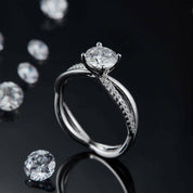 14k White Gold Twist Promise Ring-Evani Naomi Jewelry