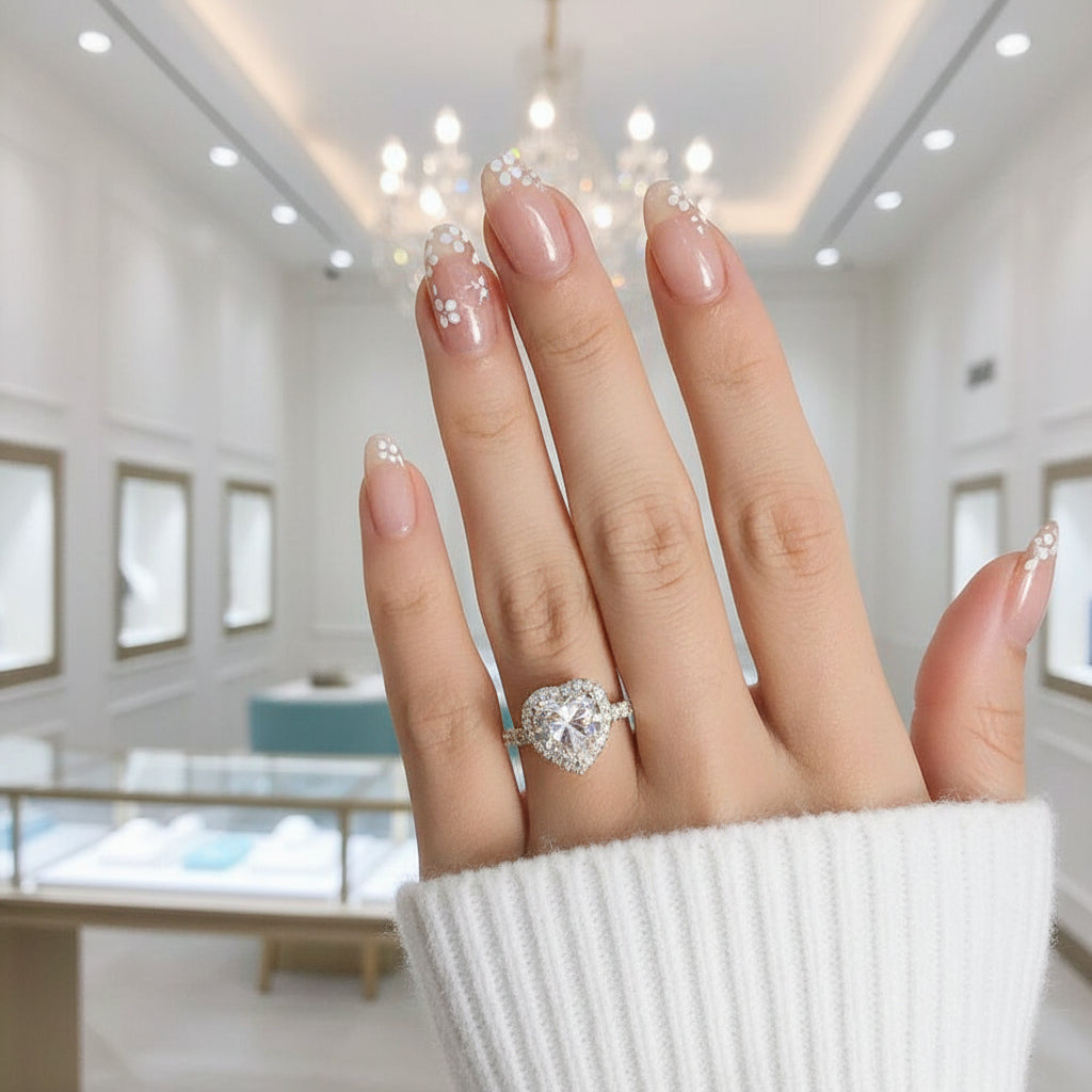 14K Yellow Gold 4.0 Ct Heart Cut Diamond Halo Engagement Ring-Evani Jewelry