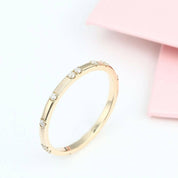 14k Yellow Gold Diamond Stackable Classic Wedding Band-Evani Naomi Jewelry