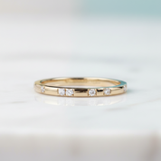 14k Yellow Gold Diamond Option Stackable Classic Wedding Band - Evani Naomi Jewelry