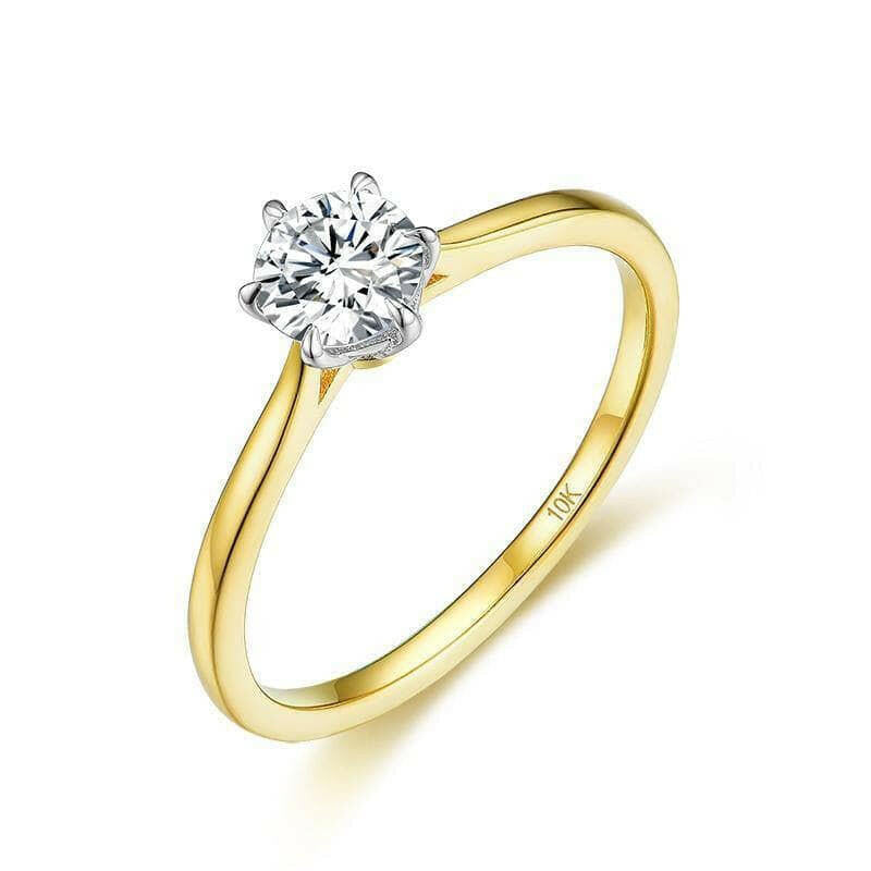 14k Yellow Gold Round Solitaire Diamond Engagement Ring-Evani Naomi Jewelry