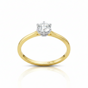 14k Yellow Gold Round Solitaire Diamond Option Engagement Ring