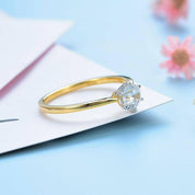14k Yellow Gold Round Solitaire Diamond Engagement Ring-Evani Naomi Jewelry