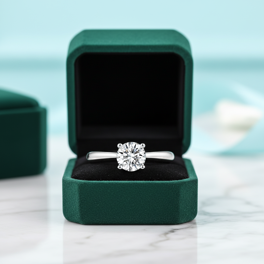 14k Round Cut Diamond Option Engagement Ring