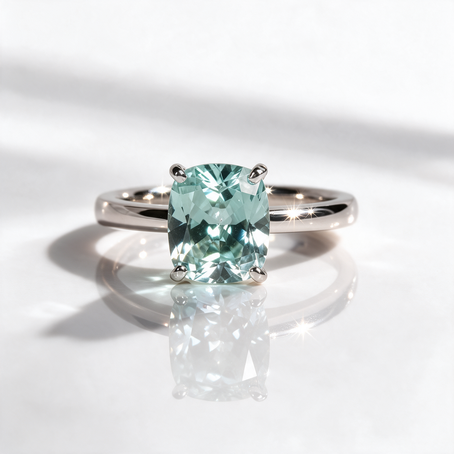 3.0 ct Blue Green Cushion Cut Diamond Option Engagement Ring - Evani Naomi Jewelry