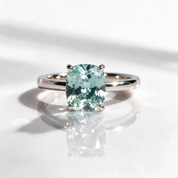 3.0 ct Blue Green Cushion Cut Diamond Option Engagement Ring - Evani Naomi Jewelry