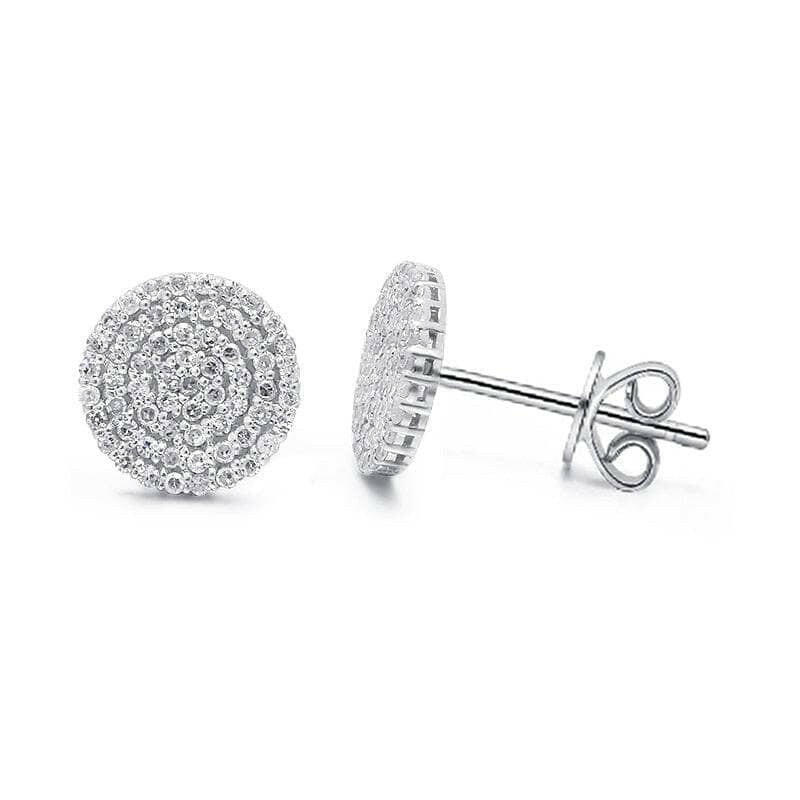 18K Gold Mossanite Diamond Flower Setting Stud Earrings-Evani Naomi Jewelry