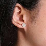 18K Gold Mossanite Diamond Flower Setting Stud Earrings-Evani Naomi Jewelry