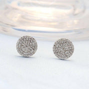 18K Gold Mossanite Diamond Flower Setting Stud Earrings-Evani Naomi Jewelry