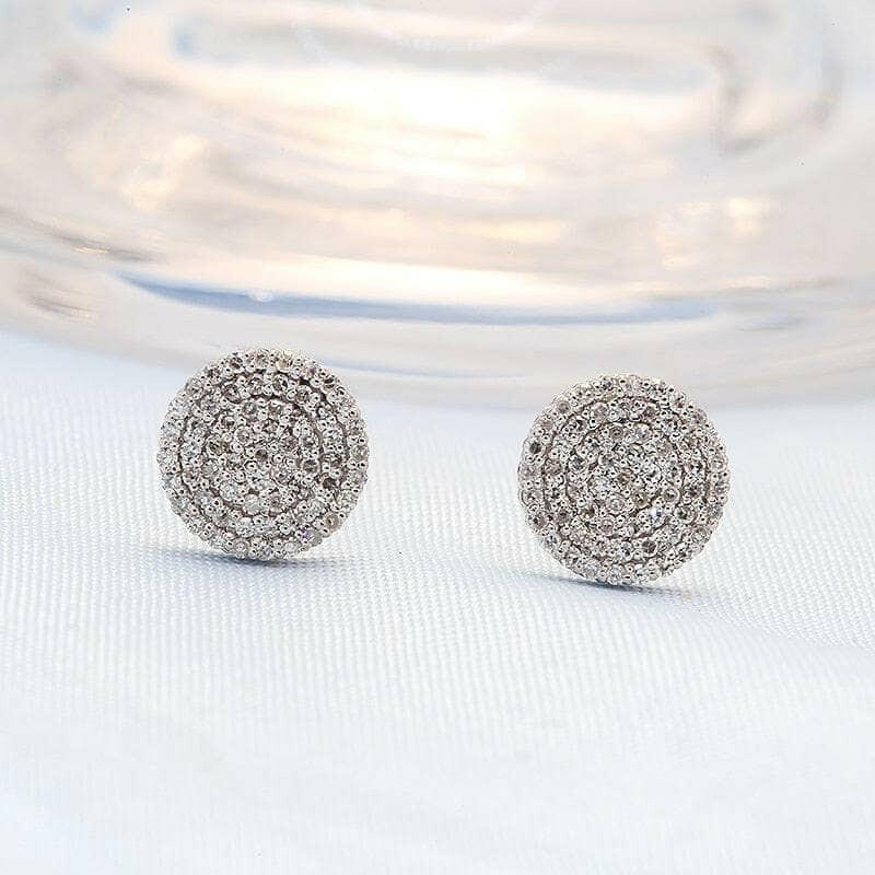 18K Gold Mossanite Diamond Flower Setting Stud Earrings-Evani Naomi Jewelry
