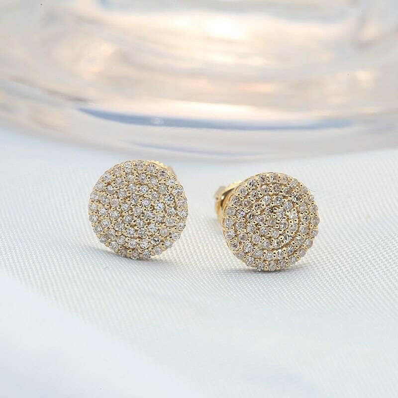 18K Gold Mossanite Diamond Flower Setting Stud Earrings-Evani Naomi Jewelry