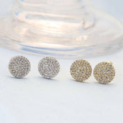 18K Gold Mossanite Diamond Flower Setting Stud Earrings-Evani Naomi Jewelry