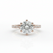 18K Rose Gold 2.0 Ct Round Diamond Option Classic Engagement Ring