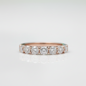 18K Rose Gold Round Cut Diamond OptionWedding Band - Evani Naomi Jewelry