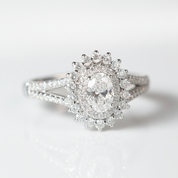 18K White Gold 1.0 Ct Oval Cut Diamond Option Engagement Ring - Evani Naomi Jewelry