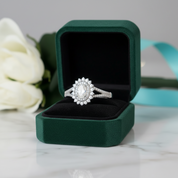 18K White Gold 1.0 Ct Oval Cut Diamond Option Engagement Ring - Evani Naomi Jewelry