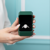 18K White Gold 1.0 Ct Oval Cut Diamond Option Engagement Ring - Evani Naomi Jewelry