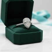 18K White Gold 1.0 Ct Pear Cut Diamond Option Water Drop Engagement Ring