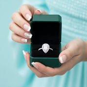 18K White Gold 1.0 Ct Pear Cut Diamond Option Water Drop Engagement Ring